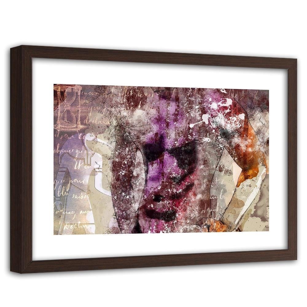Glezna brūnā rāmī - Egyptian God Of Wisdom Thoth Home Trends DECO