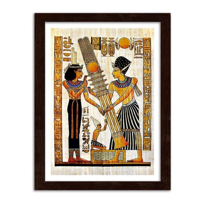 Glezna brūnā rāmī - Egyptian hieroglyphics Home Trends DECO