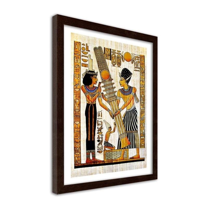 Glezna brūnā rāmī - Egyptian hieroglyphics Home Trends DECO