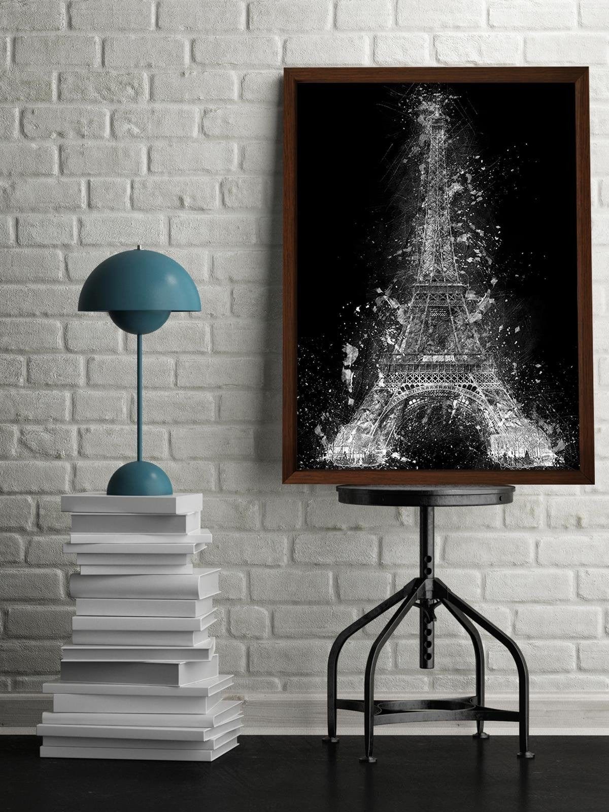 Glezna brūnā rāmī - Eiffel Tower At Night Home Trends DECO