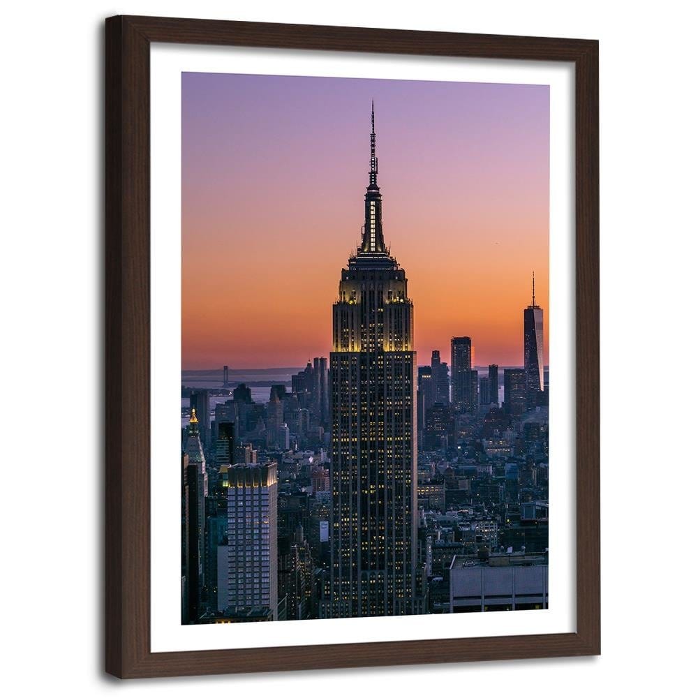 Glezna brūnā rāmī - Empire State Building Home Trends DECO