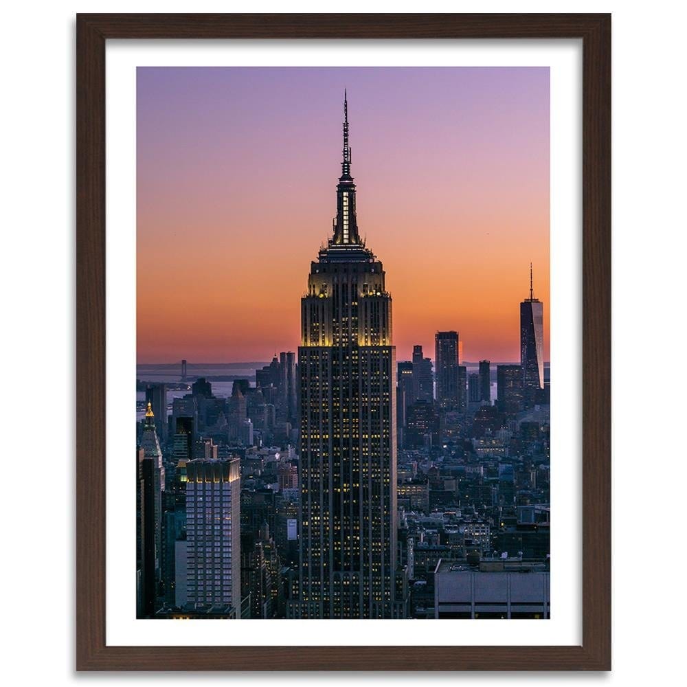 Glezna brūnā rāmī - Empire State Building Home Trends DECO