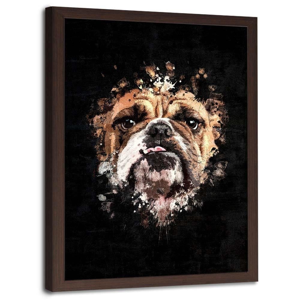 Glezna brūnā rāmī - English Bulldog Home Trends DECO