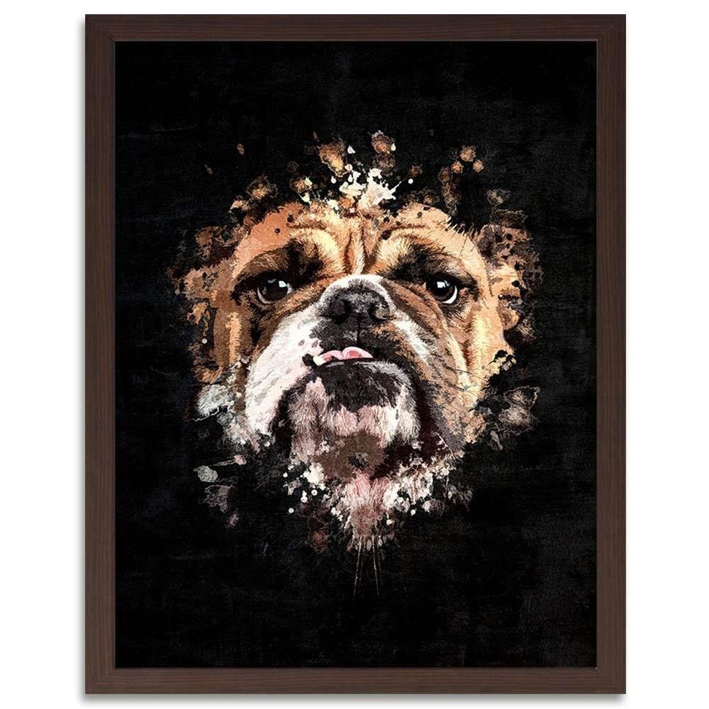 Glezna brūnā rāmī - English Bulldog Home Trends DECO