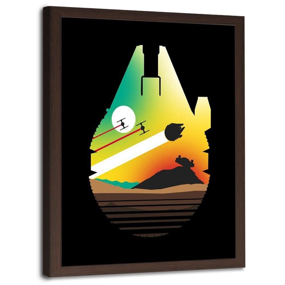 Glezna brūnā rāmī - Escape From Desert Planet Home Trends DECO