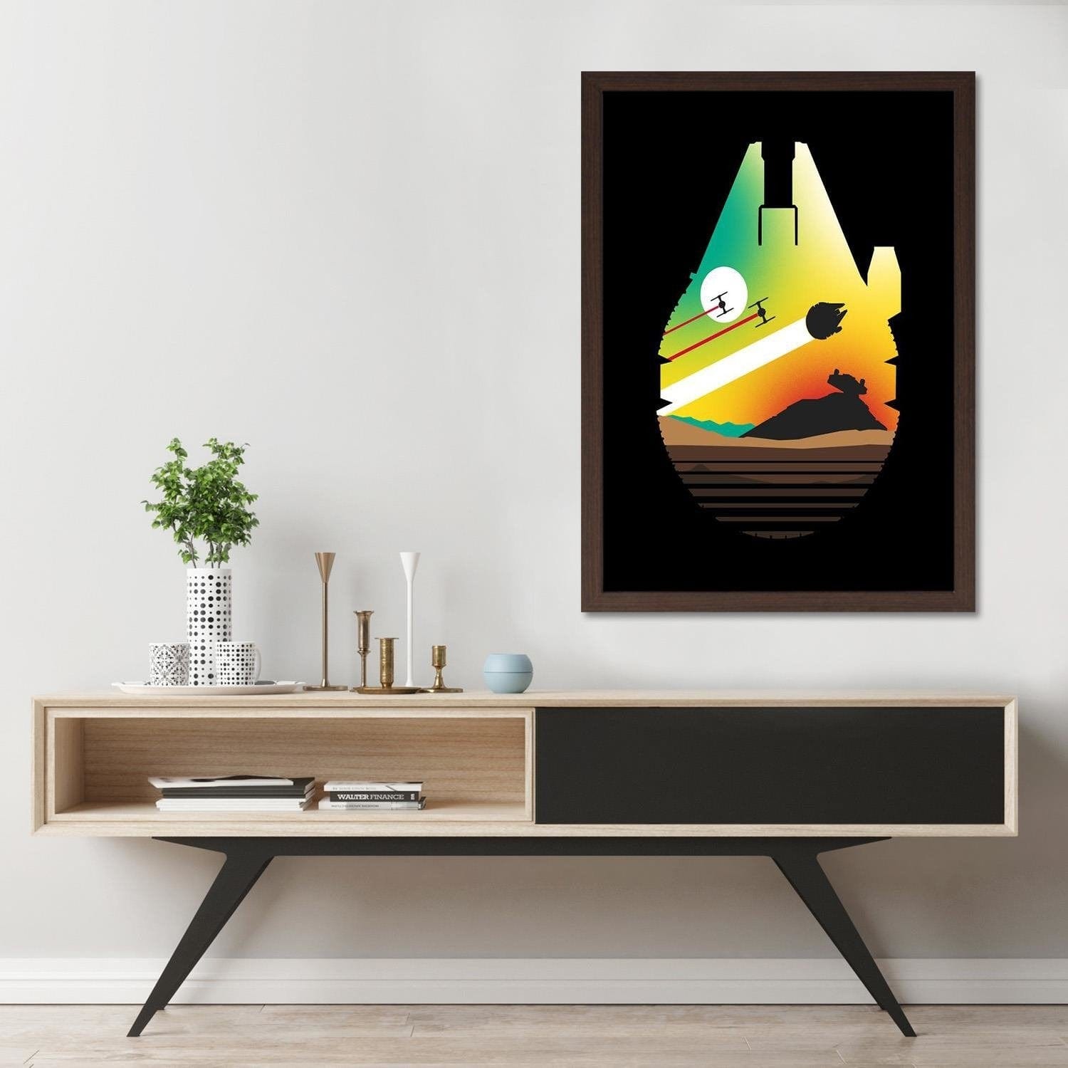 Glezna brūnā rāmī - Escape From Desert Planet Home Trends DECO