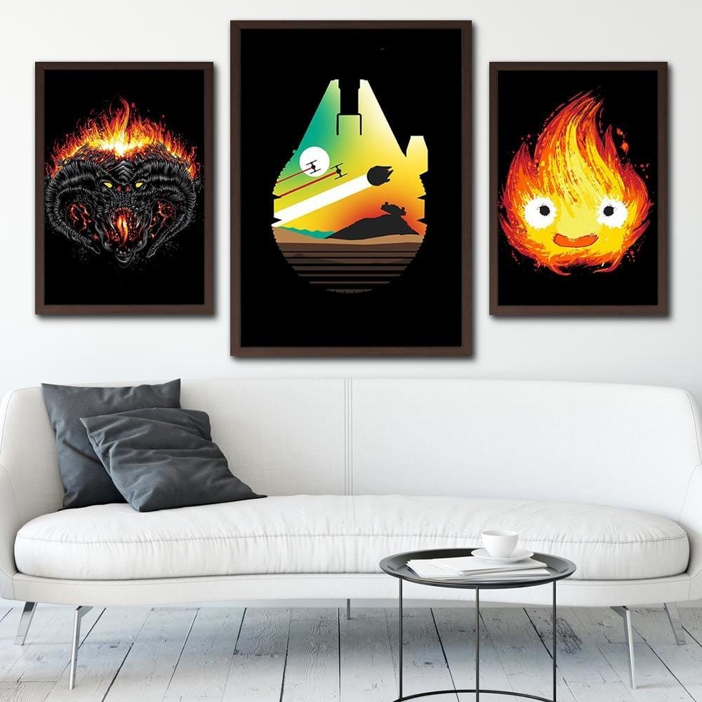 Glezna brūnā rāmī - Escape From Desert Planet Home Trends DECO
