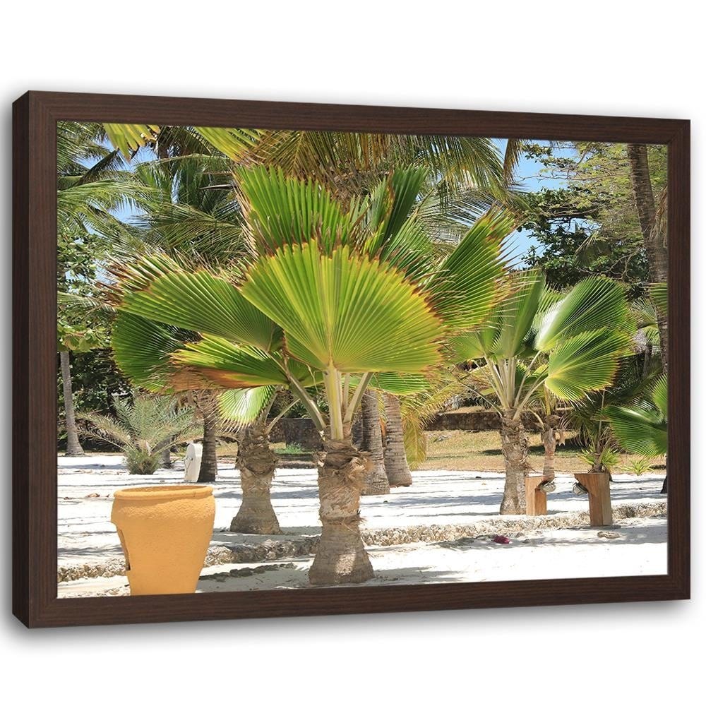 Glezna brūnā rāmī - Exotic Beach Home Trends DECO