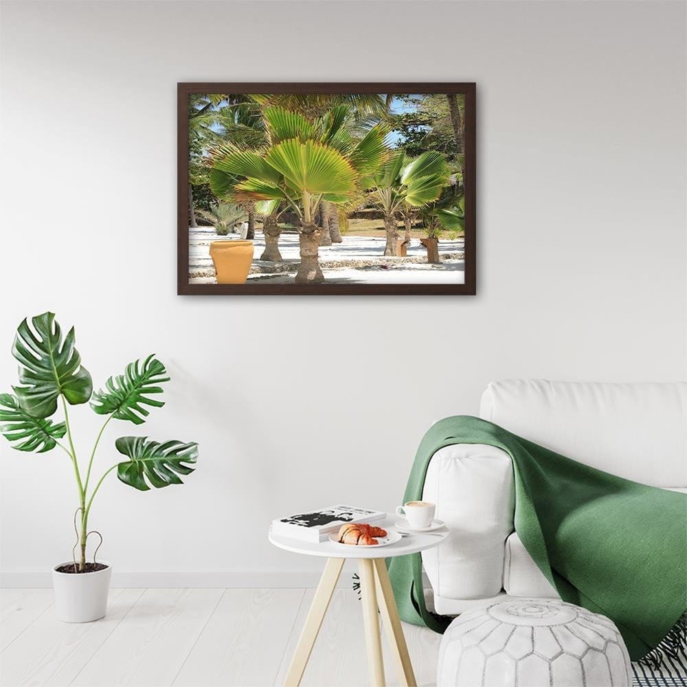 Glezna brūnā rāmī - Exotic Beach Home Trends DECO