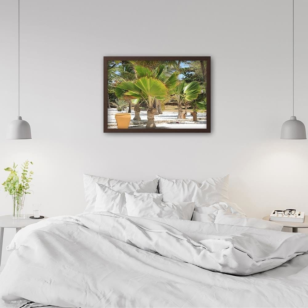 Glezna brūnā rāmī - Exotic Beach Home Trends DECO