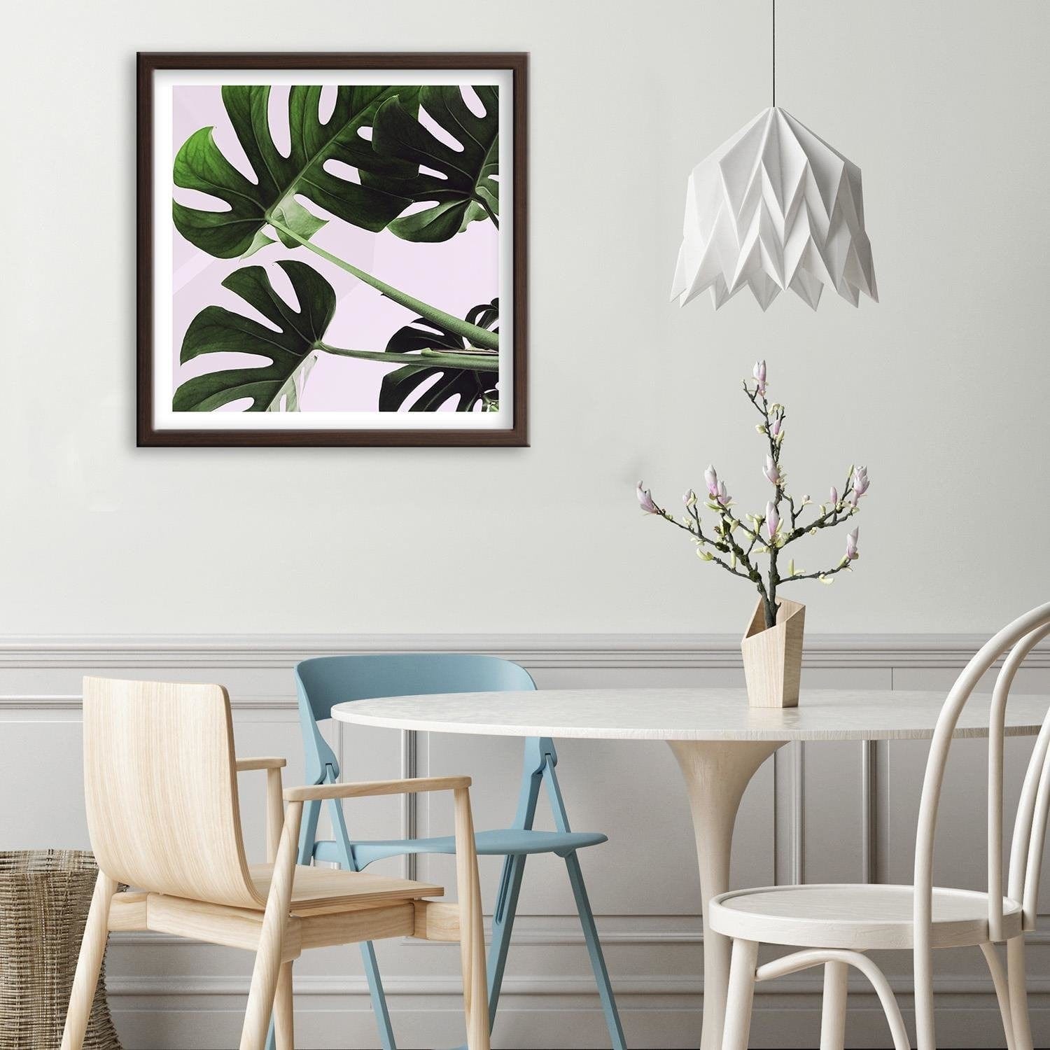 Glezna brūnā rāmī - Exotic Leaves Monstera 1 Home Trends DECO