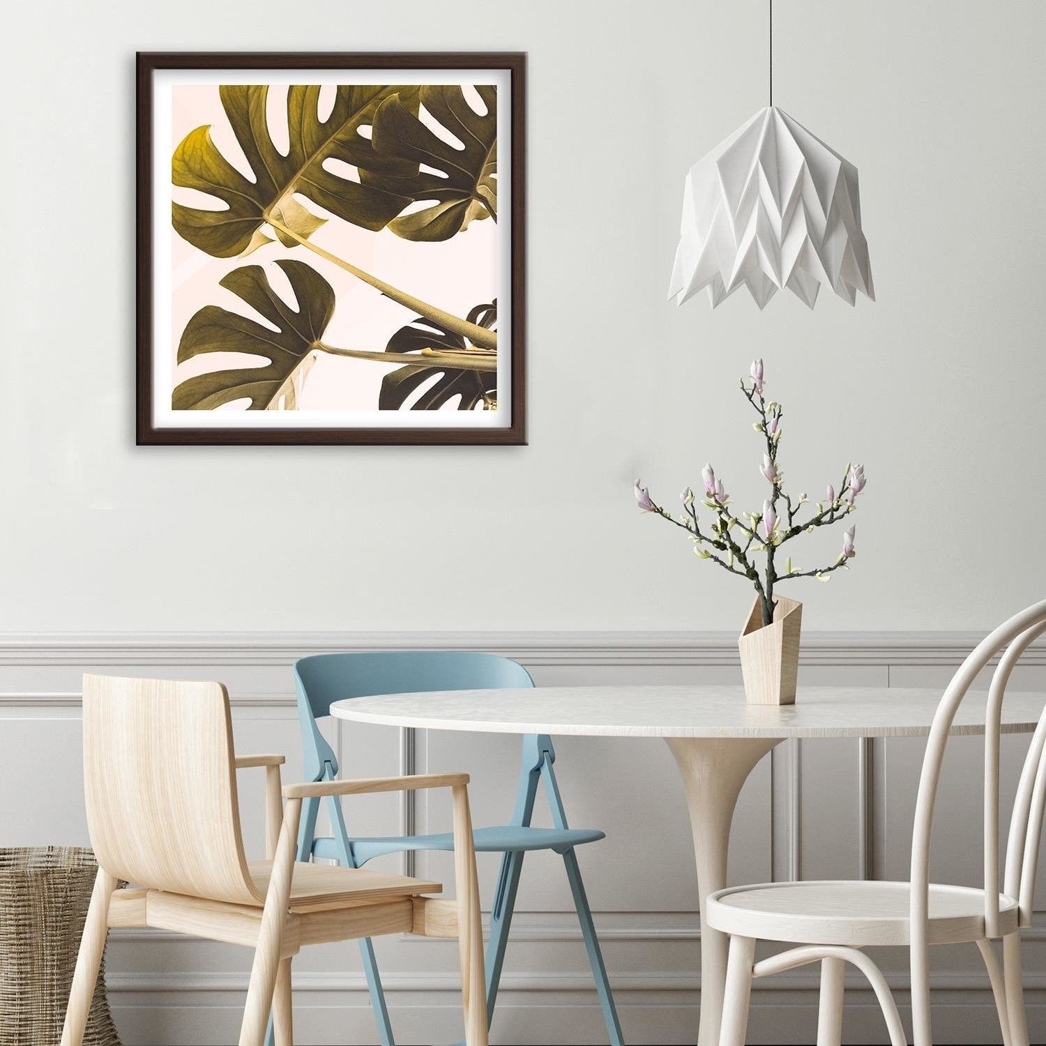 Glezna brūnā rāmī - Exotic Leaves Monstera 2 Home Trends DECO