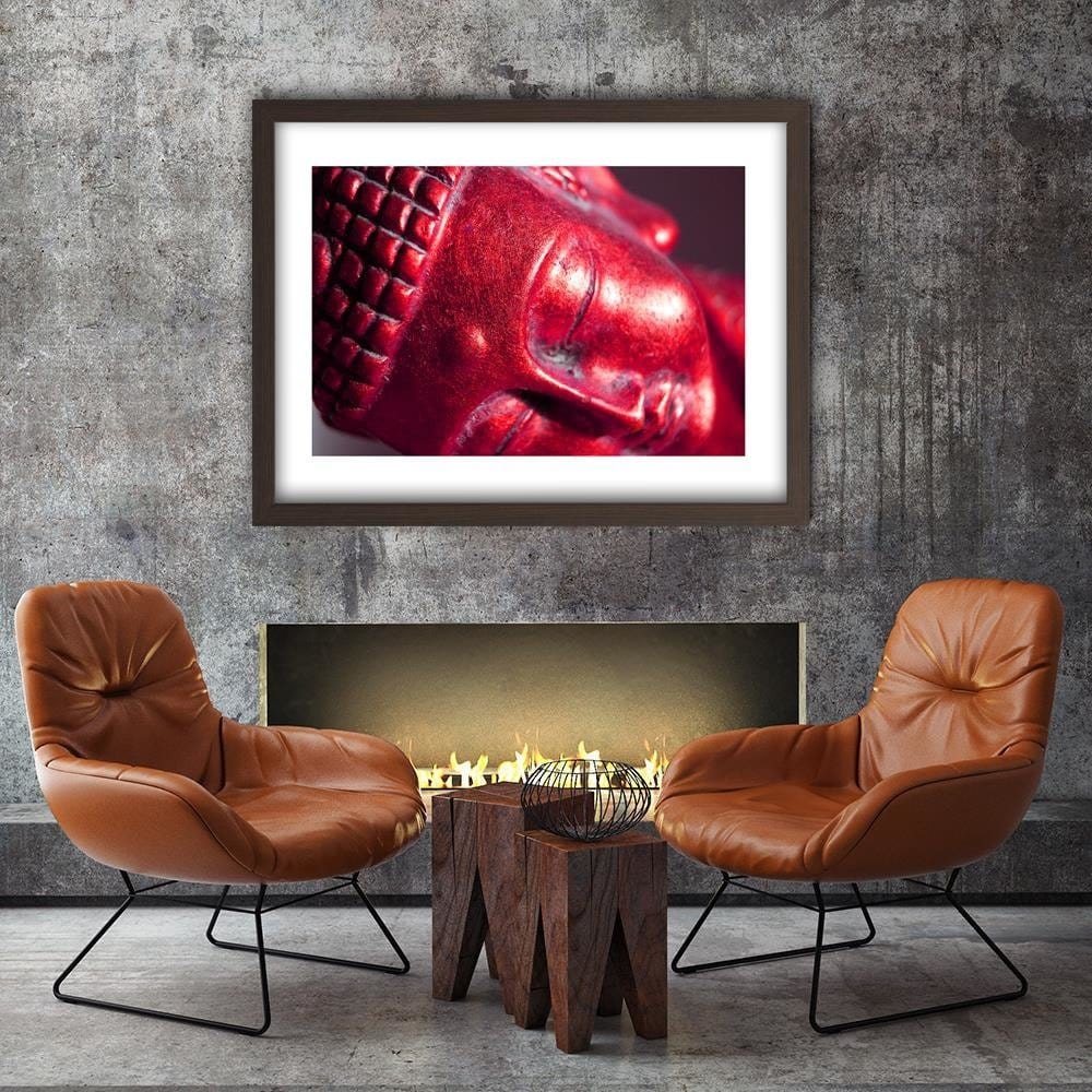 Glezna brūnā rāmī - Face Sleeping Buddha Home Trends DECO