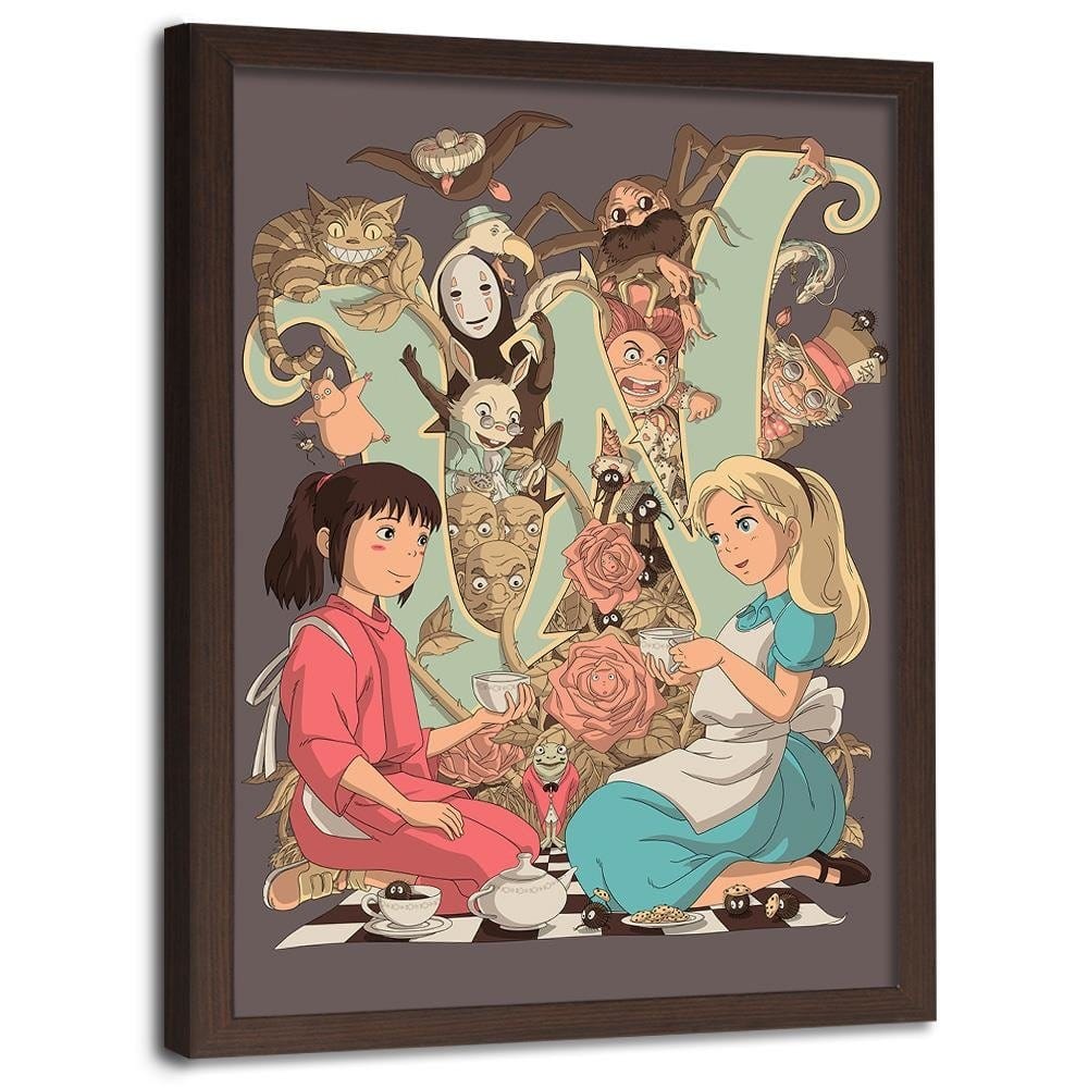Glezna brūnā rāmī - Fairytale Tea Home Trends DECO
