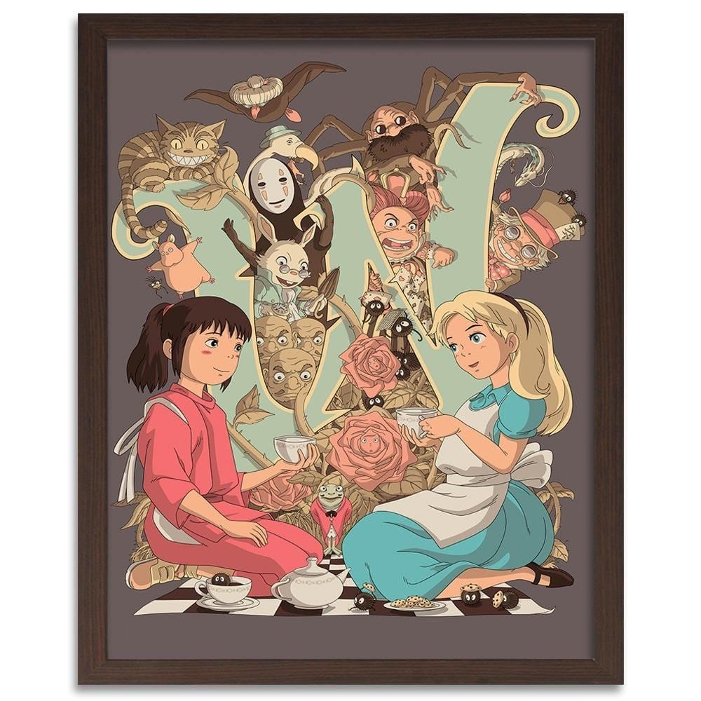 Glezna brūnā rāmī - Fairytale Tea Home Trends DECO