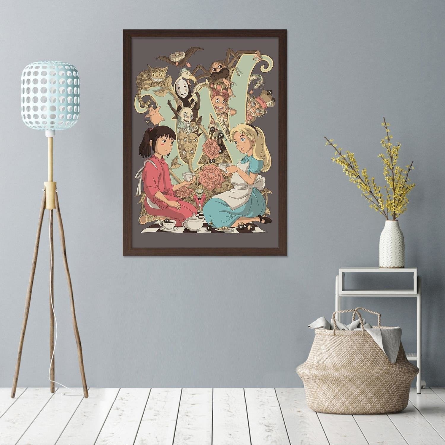 Glezna brūnā rāmī - Fairytale Tea Home Trends DECO