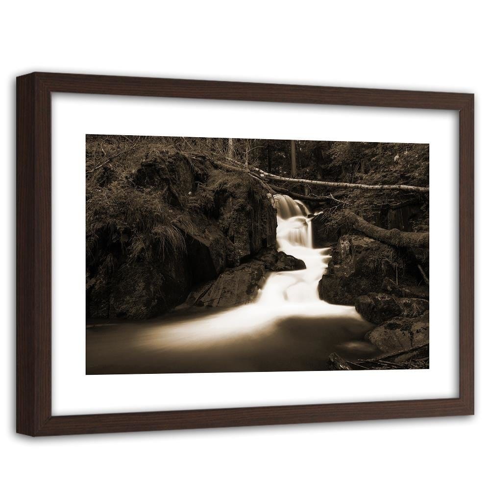 Glezna brūnā rāmī - Fairytale Waterfall 1 Home Trends DECO