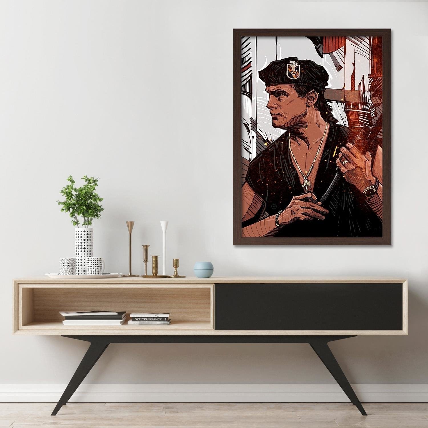 Glezna brūnā rāmī - Famous Movie Red Home Trends DECO