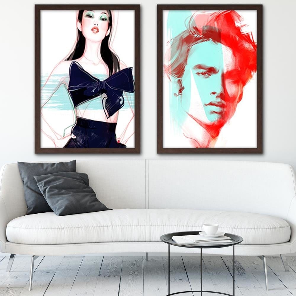 Glezna brūnā rāmī - Fashion Artwork Red Home Trends DECO