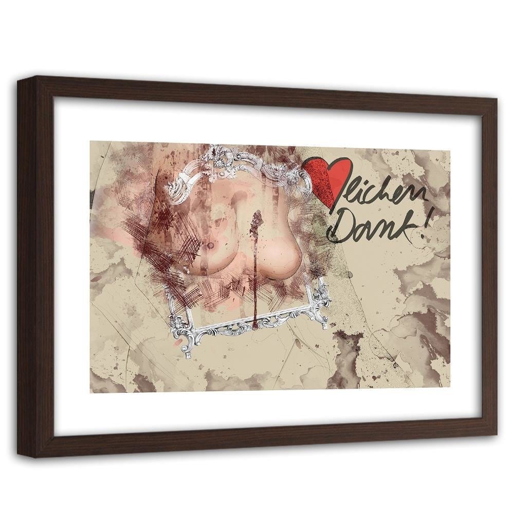 Glezna brūnā rāmī - Feminine Bust Abstraction Home Trends DECO