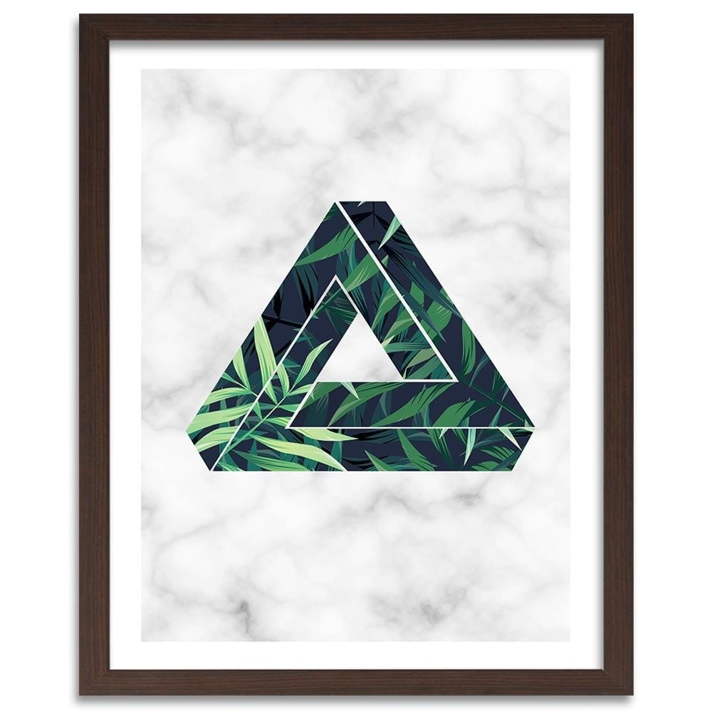 Glezna brūnā rāmī - Fern Leaf Abstract In Character Home Trends DECO