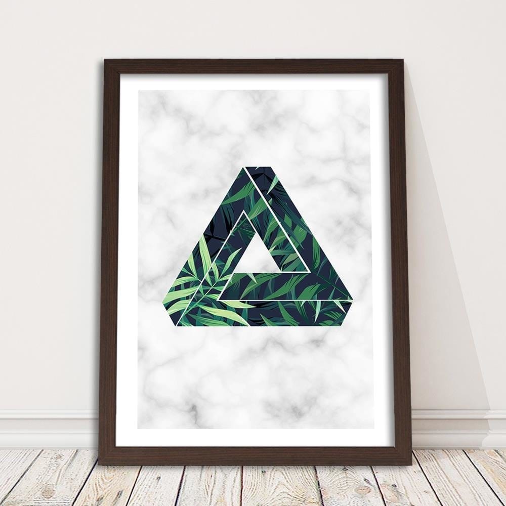 Glezna brūnā rāmī - Fern Leaf Abstract In Character Home Trends DECO