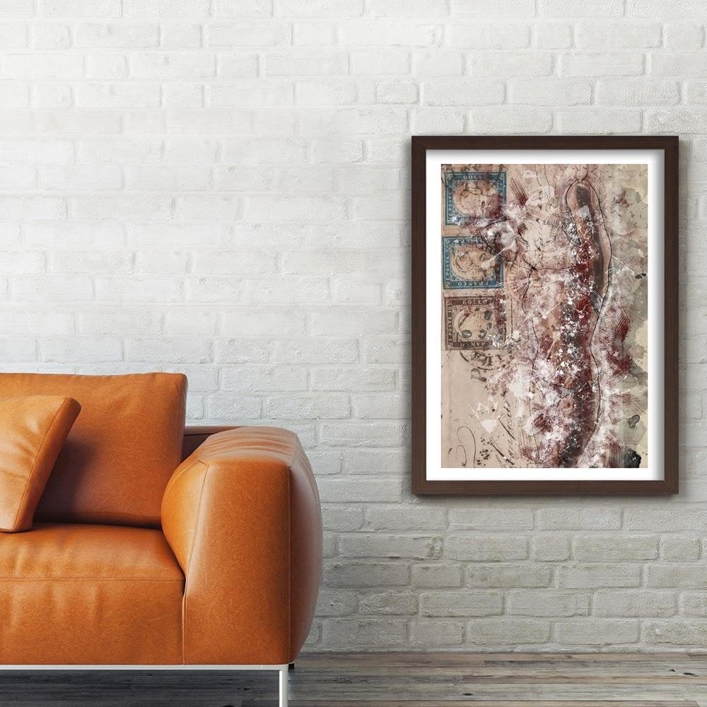 Glezna brūnā rāmī - Figure Women Abstraction Home Trends DECO