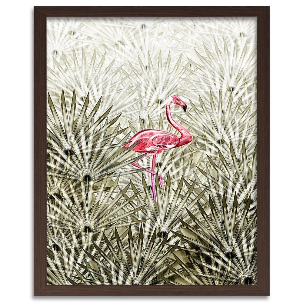 Glezna brūnā rāmī - Flamingo Digital Pink Home Trends DECO