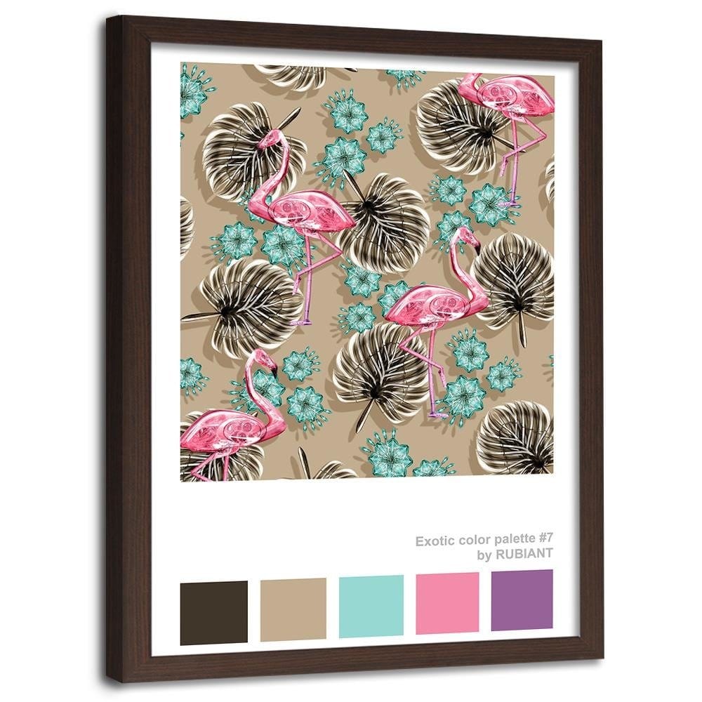Glezna brūnā rāmī - Flamingos Brown Home Trends DECO