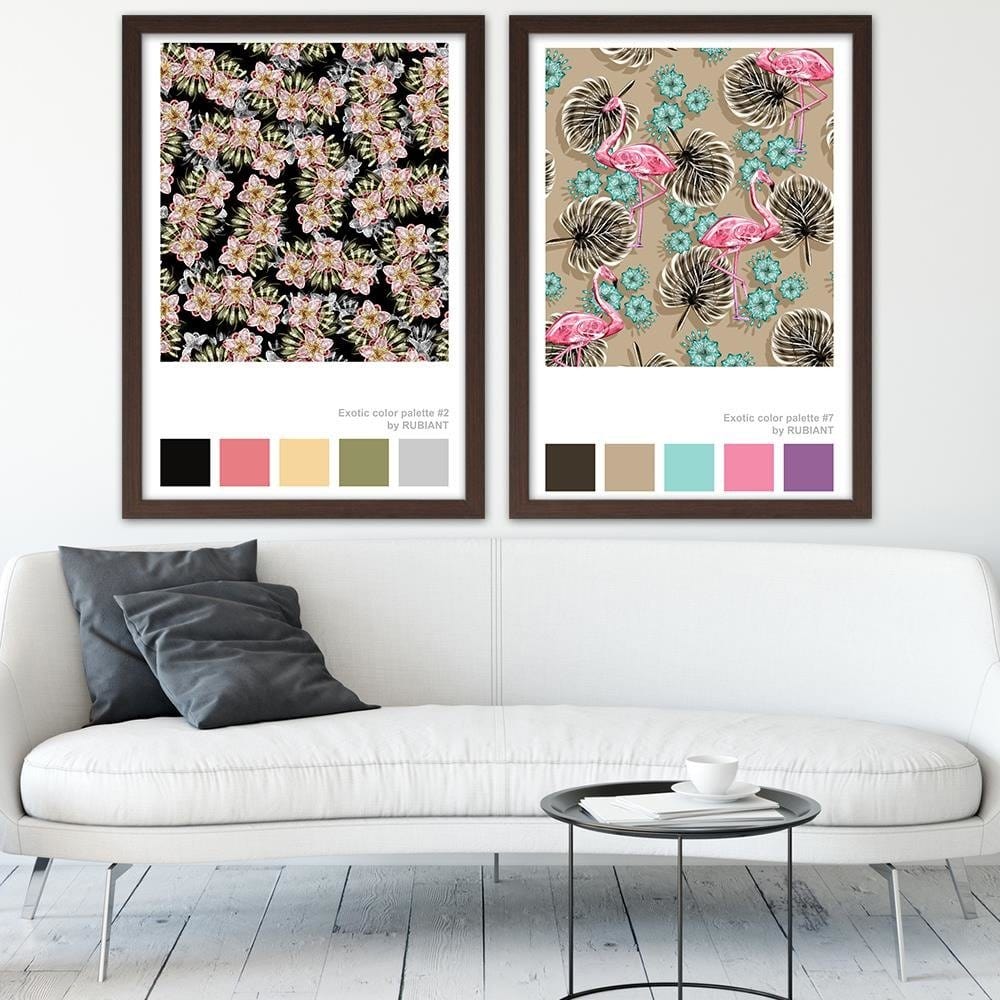Glezna brūnā rāmī - Flamingos Brown Home Trends DECO