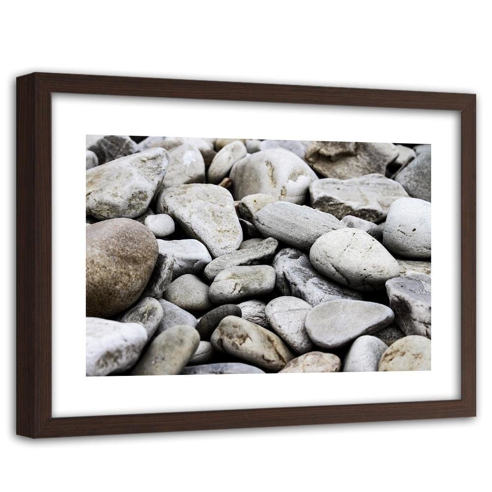 Glezna brūnā rāmī - Flat Stones Home Trends DECO
