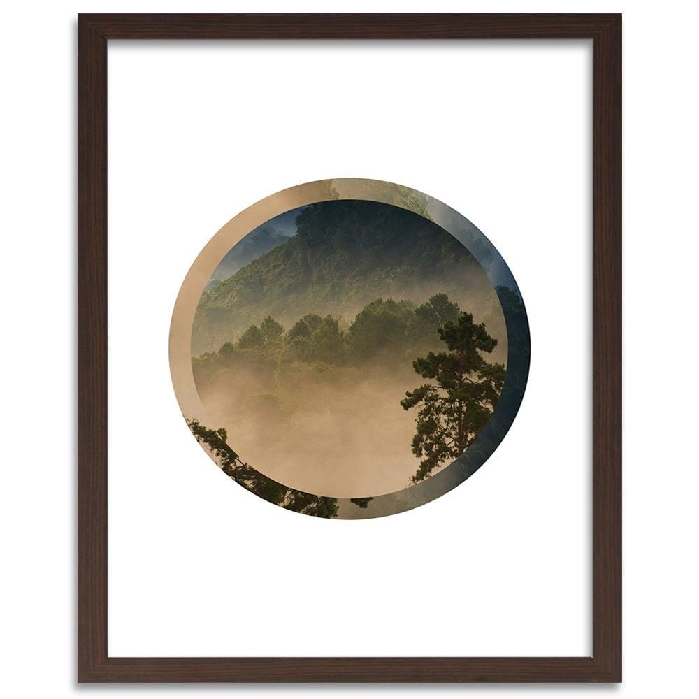 Glezna brūnā rāmī - Forest In A Circle Home Trends DECO