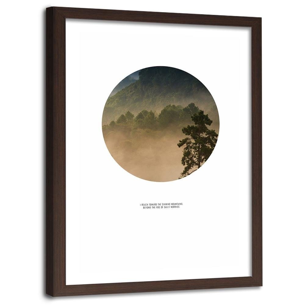 Glezna brūnā rāmī - Forest In A Circle Home Trends DECO
