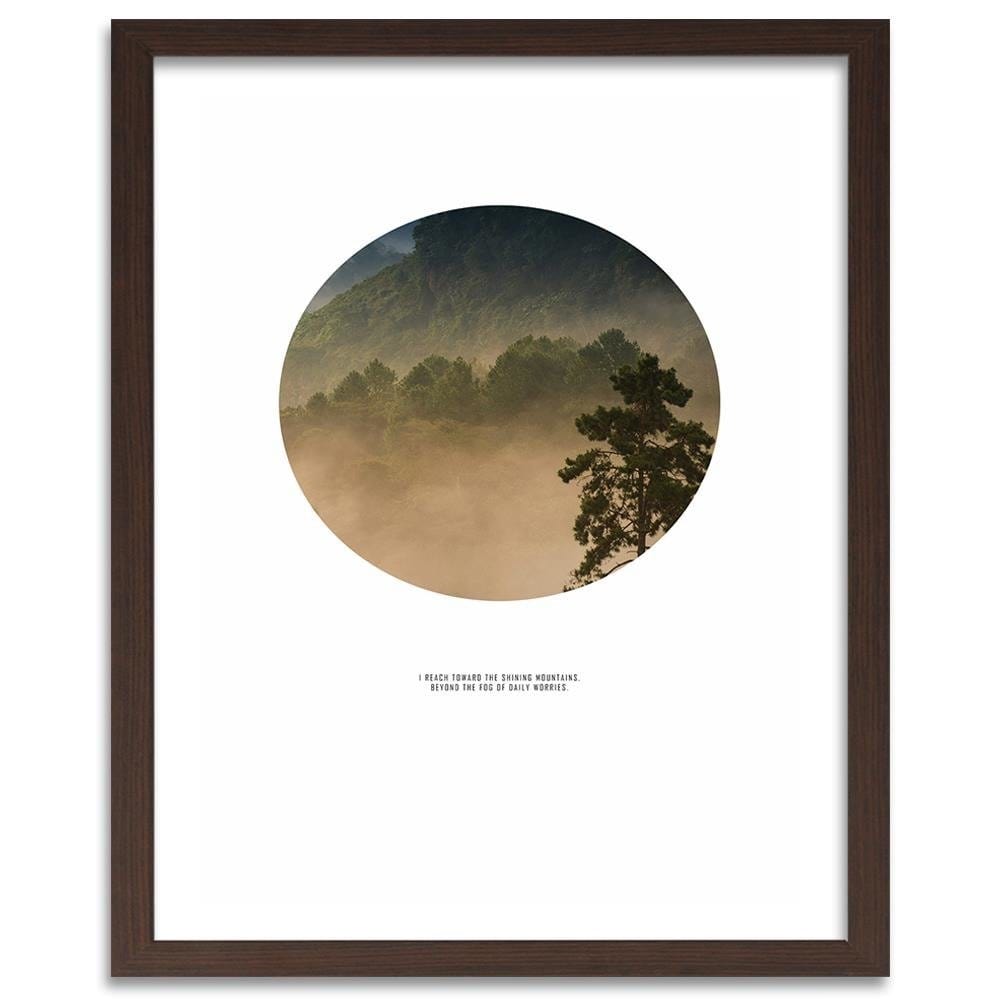 Glezna brūnā rāmī - Forest In A Circle Home Trends DECO