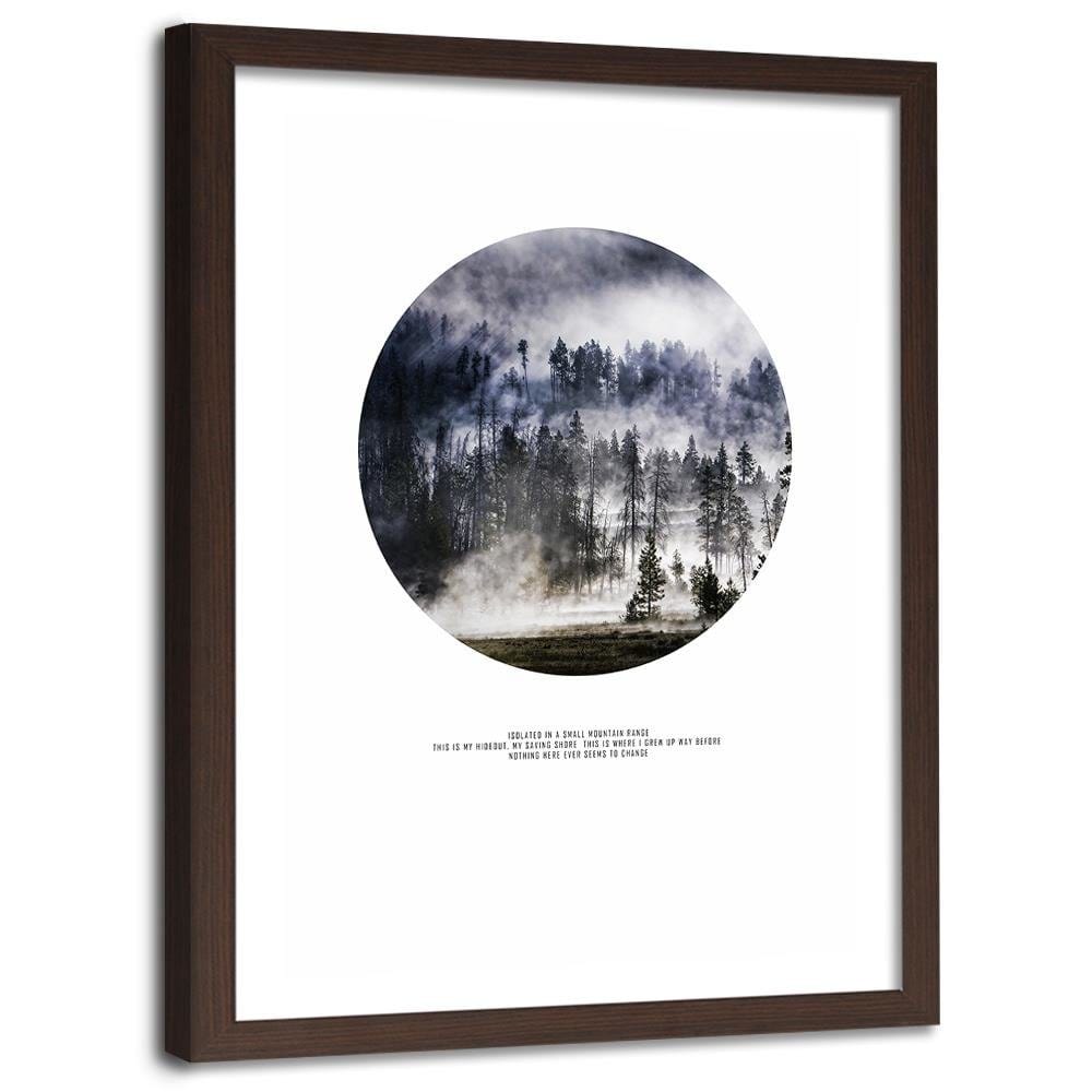 Glezna brūnā rāmī - Forest In Smoke Home Trends DECO