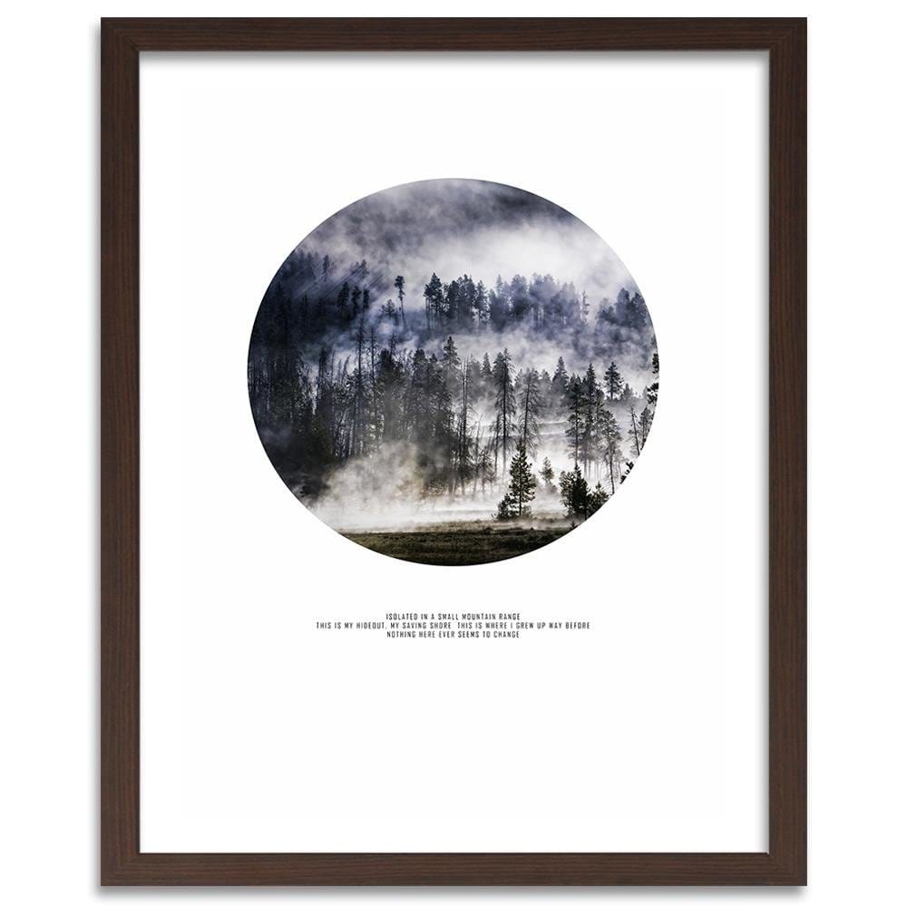 Glezna brūnā rāmī - Forest In Smoke Home Trends DECO