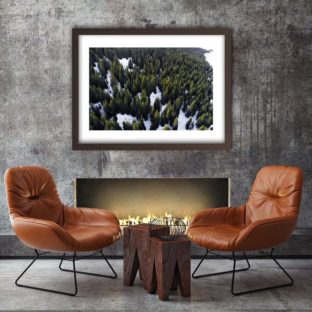 Glezna brūnā rāmī - Forest In Snow Home Trends DECO