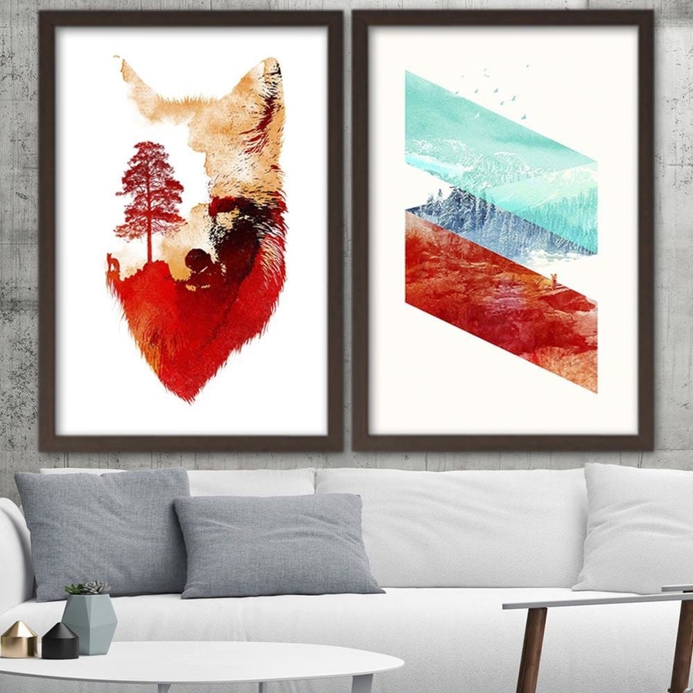 Glezna brūnā rāmī - Forest Land Home Trends DECO