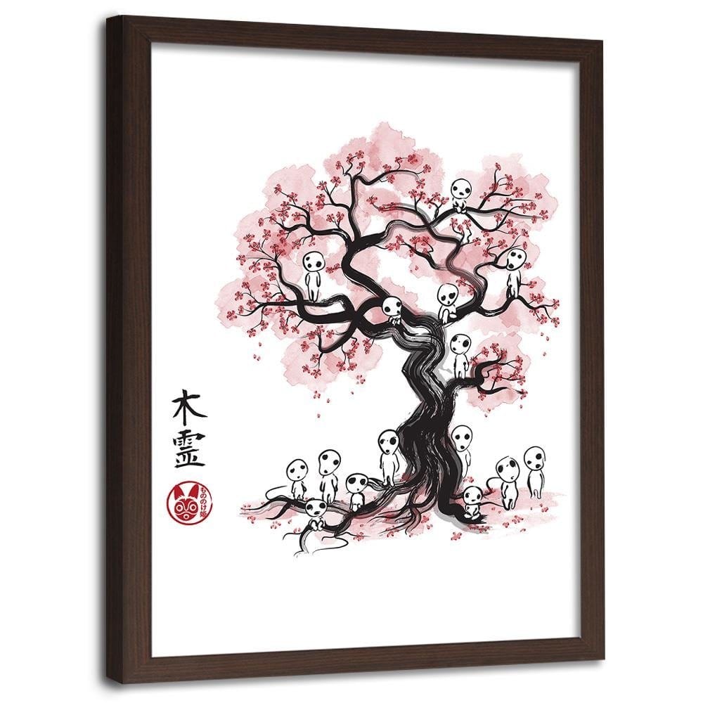Glezna brūnā rāmī - Forest Spirit Red Home Trends DECO