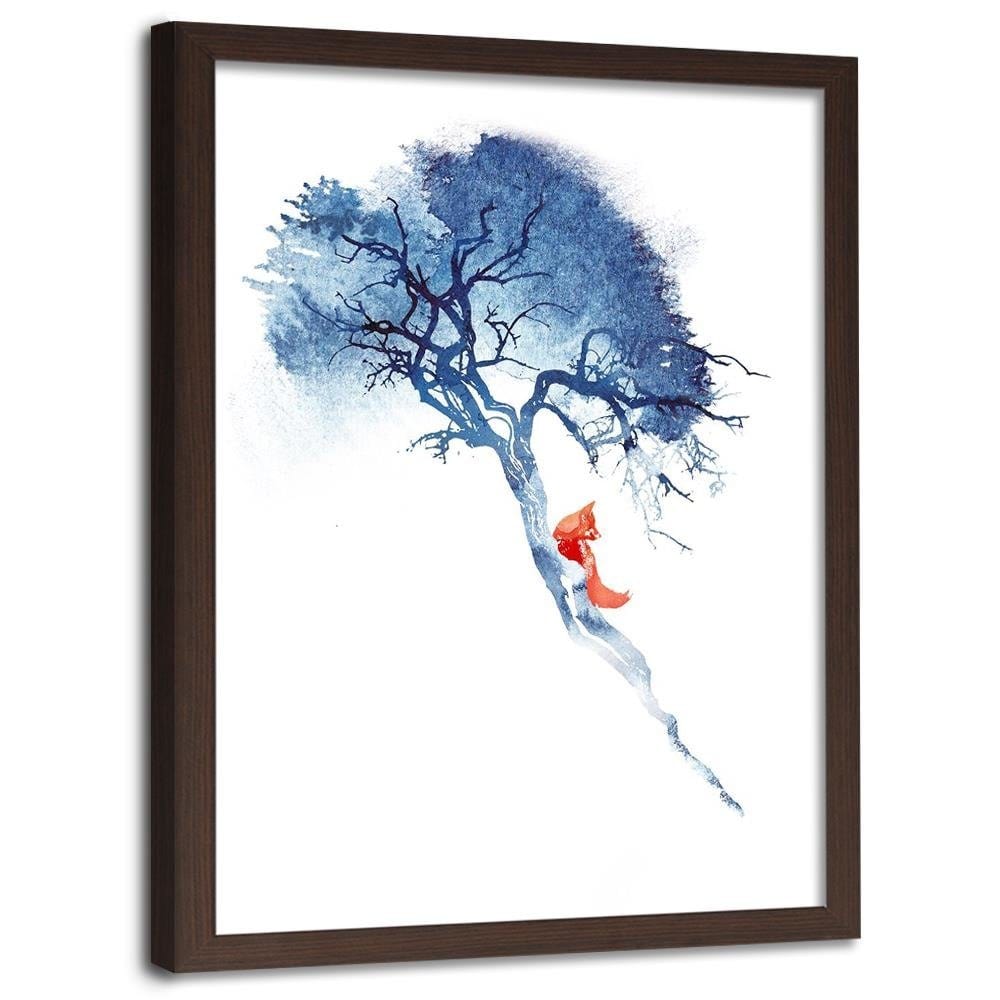 Glezna brūnā rāmī - Fox On The Tree Home Trends DECO