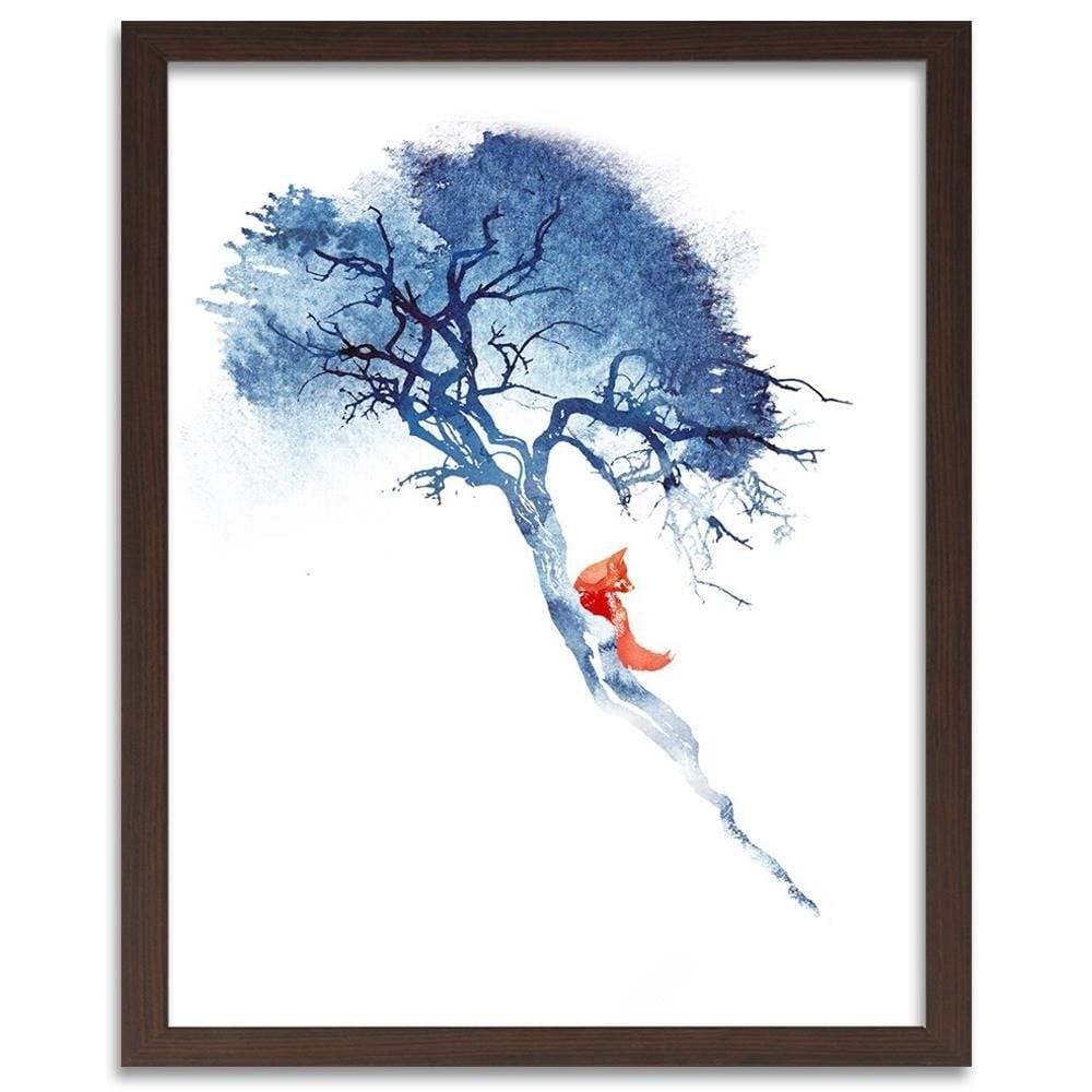Glezna brūnā rāmī - Fox On The Tree Home Trends DECO