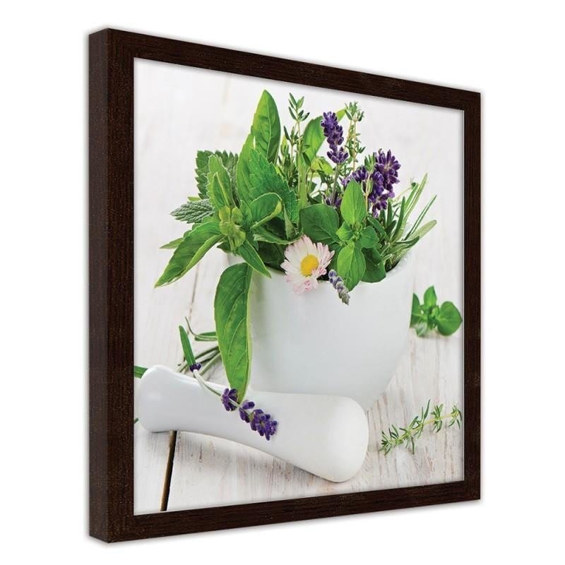 Glezna brūnā rāmī - Fresh herbs Home Trends DECO