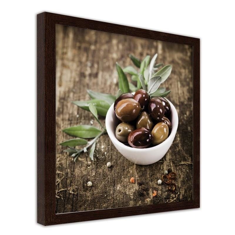 Glezna brūnā rāmī - Fresh olives Home Trends DECO