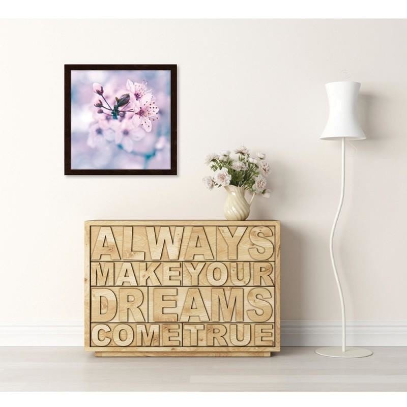 Glezna brūnā rāmī - Fruit tree branch with pink flowers Home Trends DECO