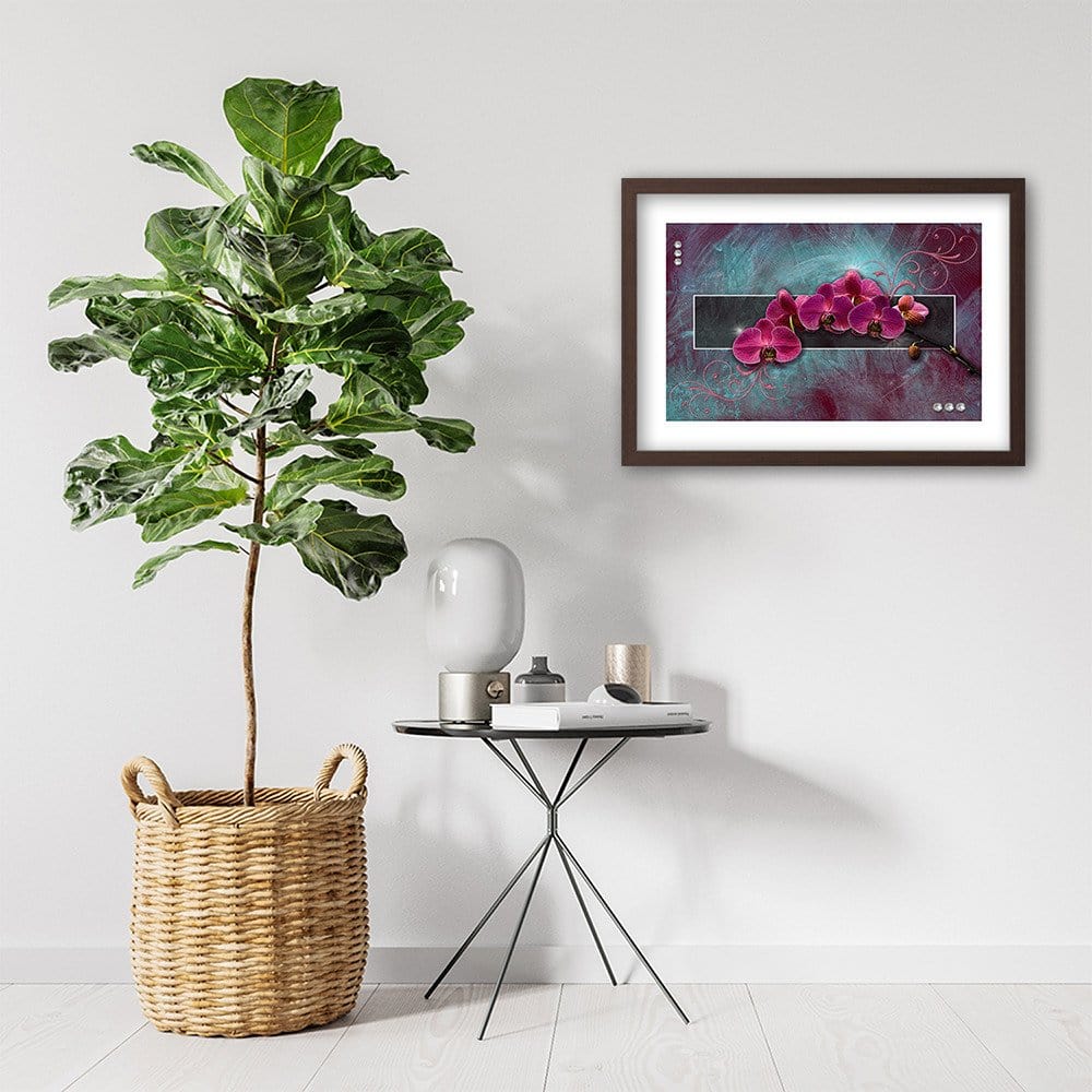 Glezna brūnā rāmī - Fuchsia Orchid Home Trends DECO