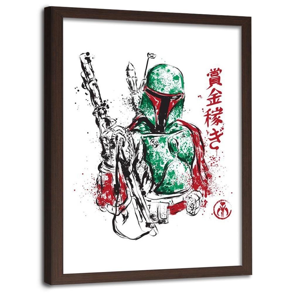 Glezna brūnā rāmī - Galactic Assassin Green Home Trends DECO