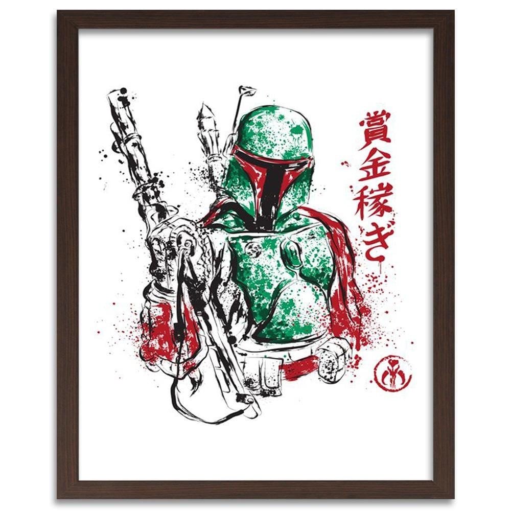 Glezna brūnā rāmī - Galactic Assassin Green Home Trends DECO