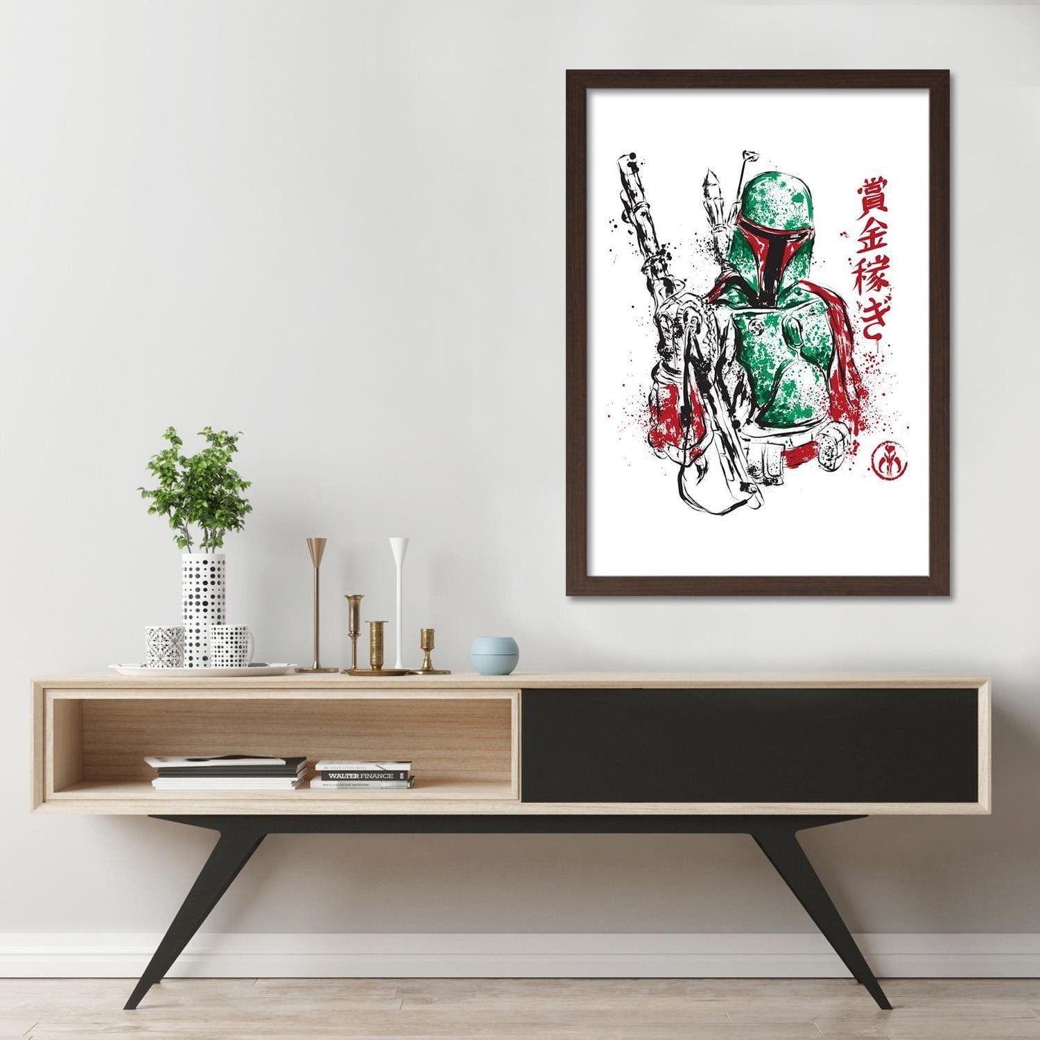 Glezna brūnā rāmī - Galactic Assassin Green Home Trends DECO