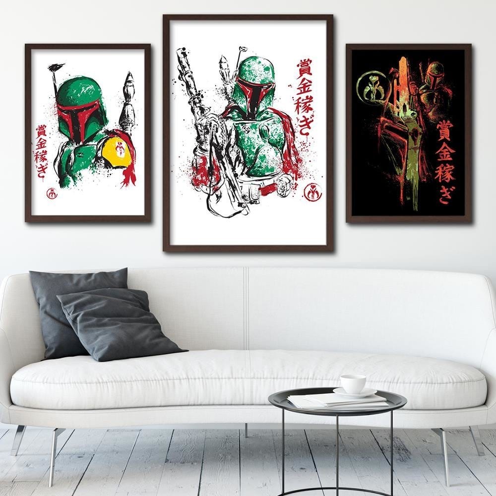 Glezna brūnā rāmī - Galactic Assassin Green Home Trends DECO