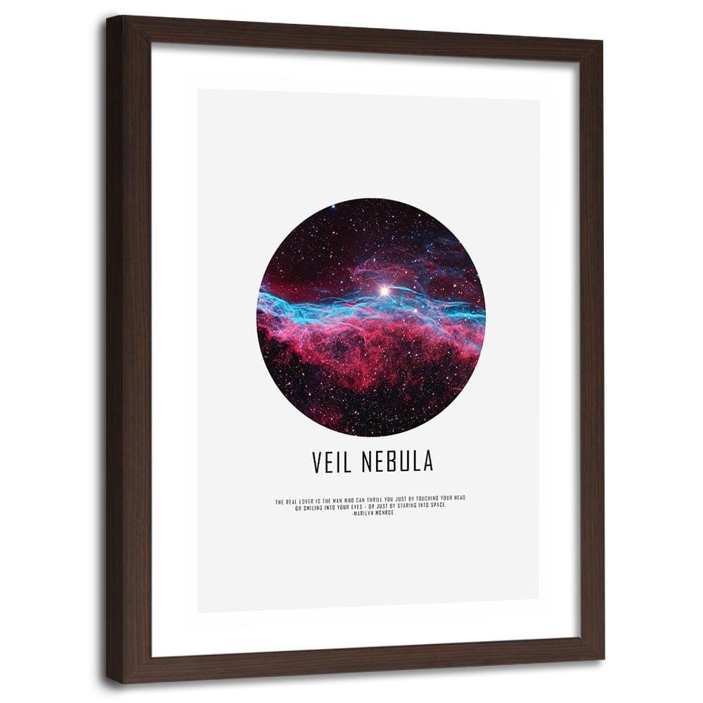 Glezna brūnā rāmī - Galactic Nebula Home Trends DECO